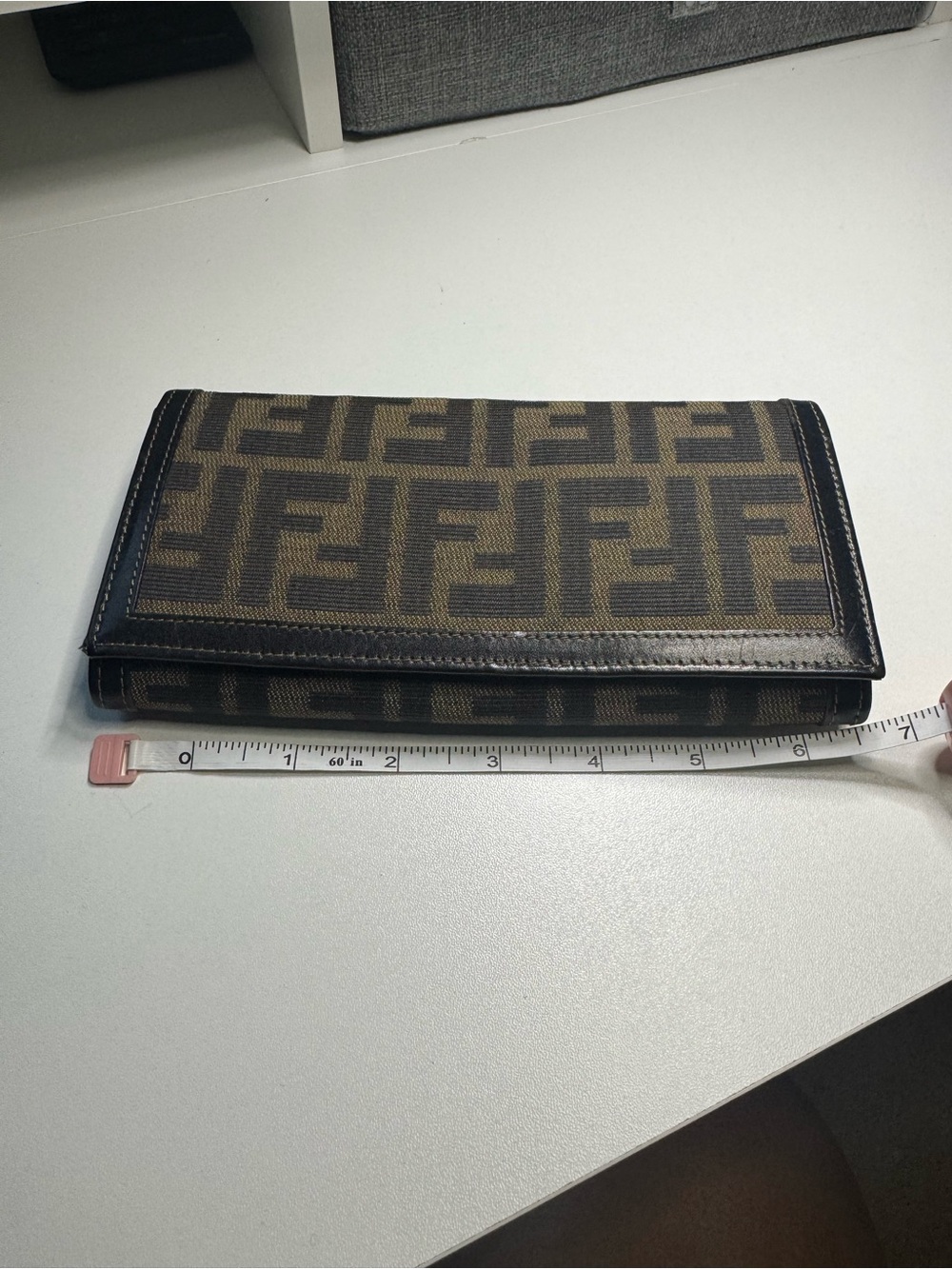 Fendi Brown & Black FF Logo Wallet